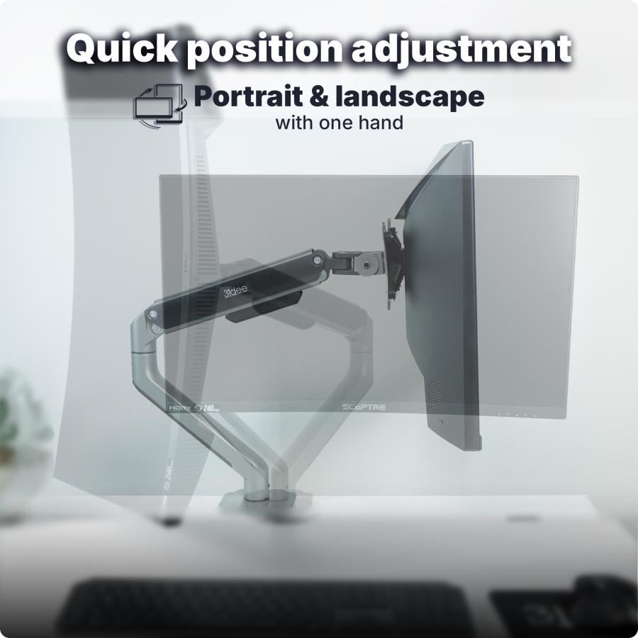 3IDEE Flexi-Lite Single Monitorarm - 1 Monitor - [13-32" / jusqu